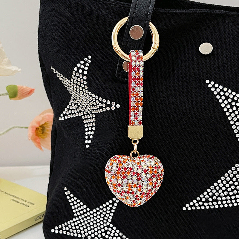 Wholesale Zinc Alloy Diamond Heart Keychain